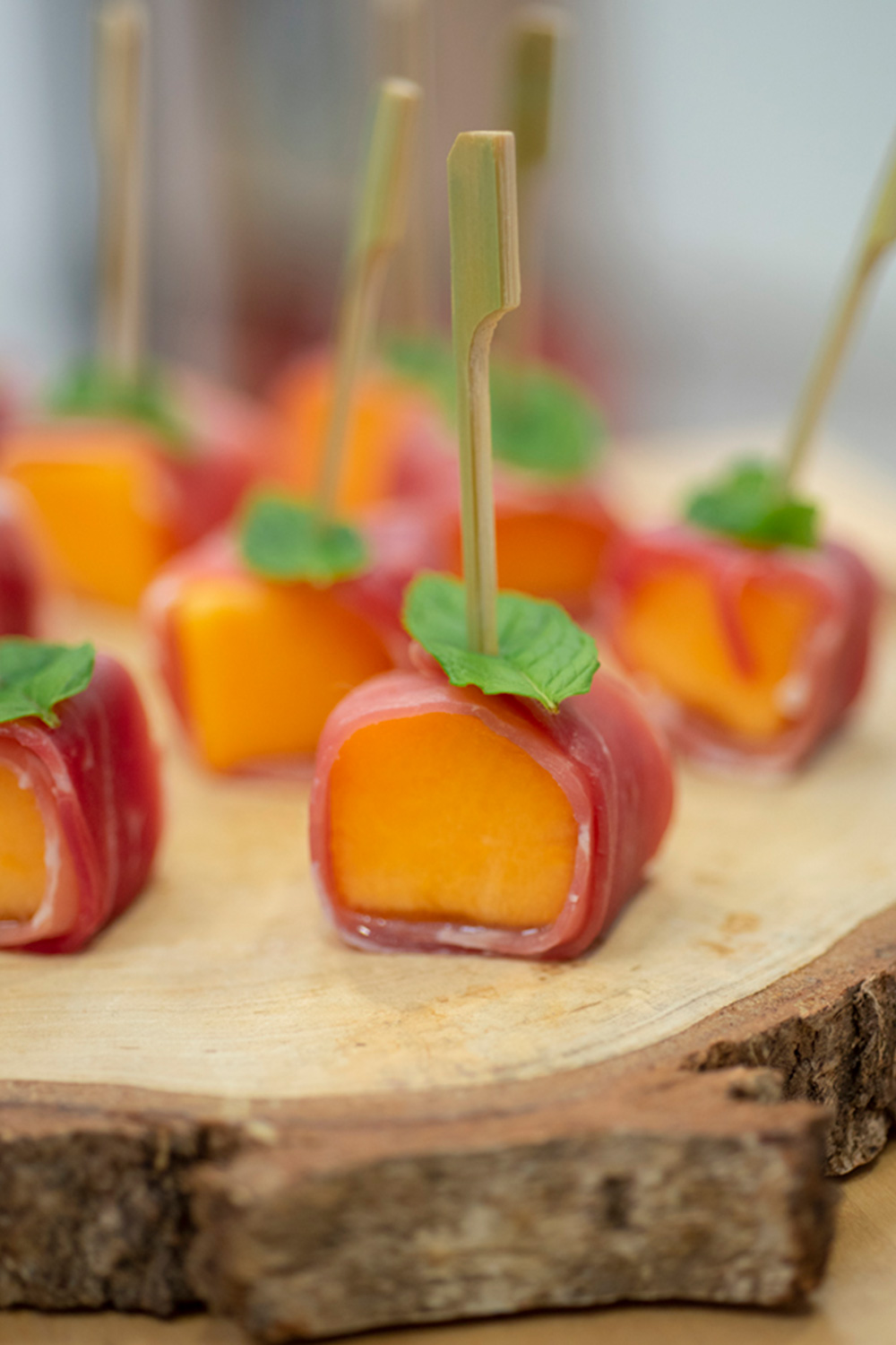 Cubes de melon jambon