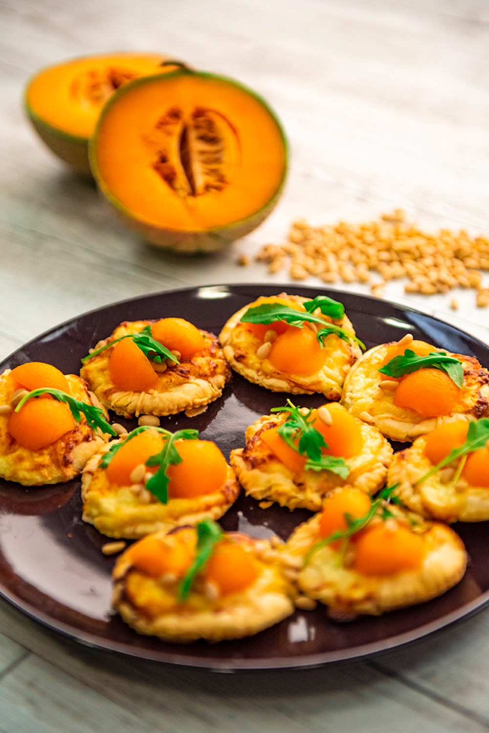 Tartelettes ricotta chèvre et melon